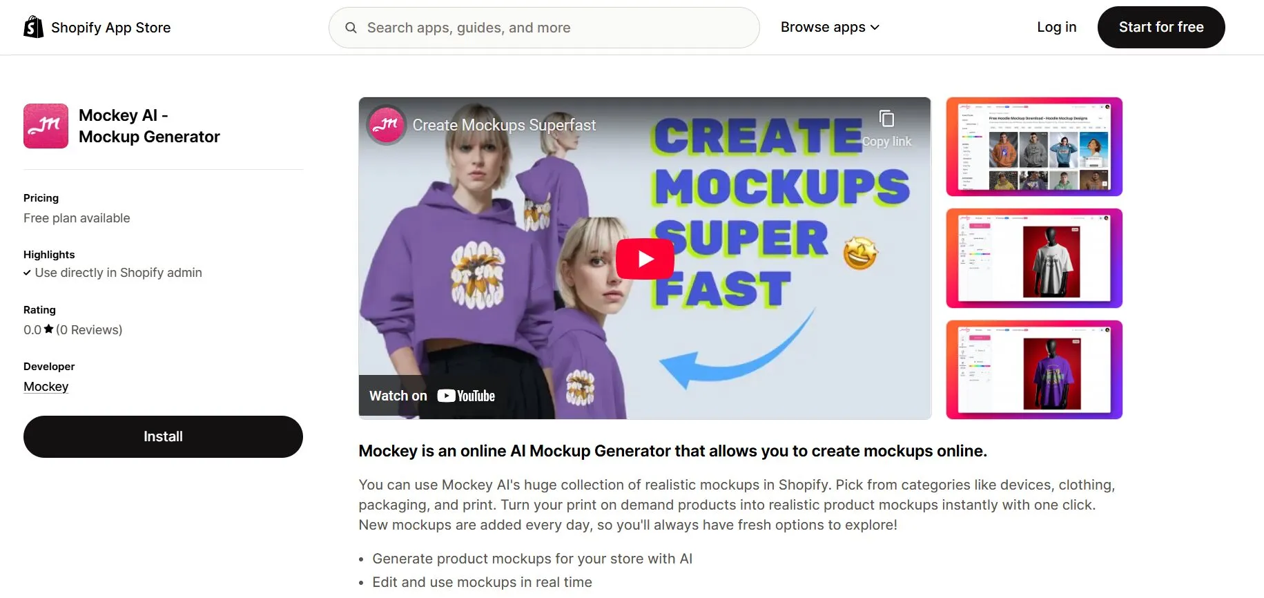 mockey ai shopify mockup generator
