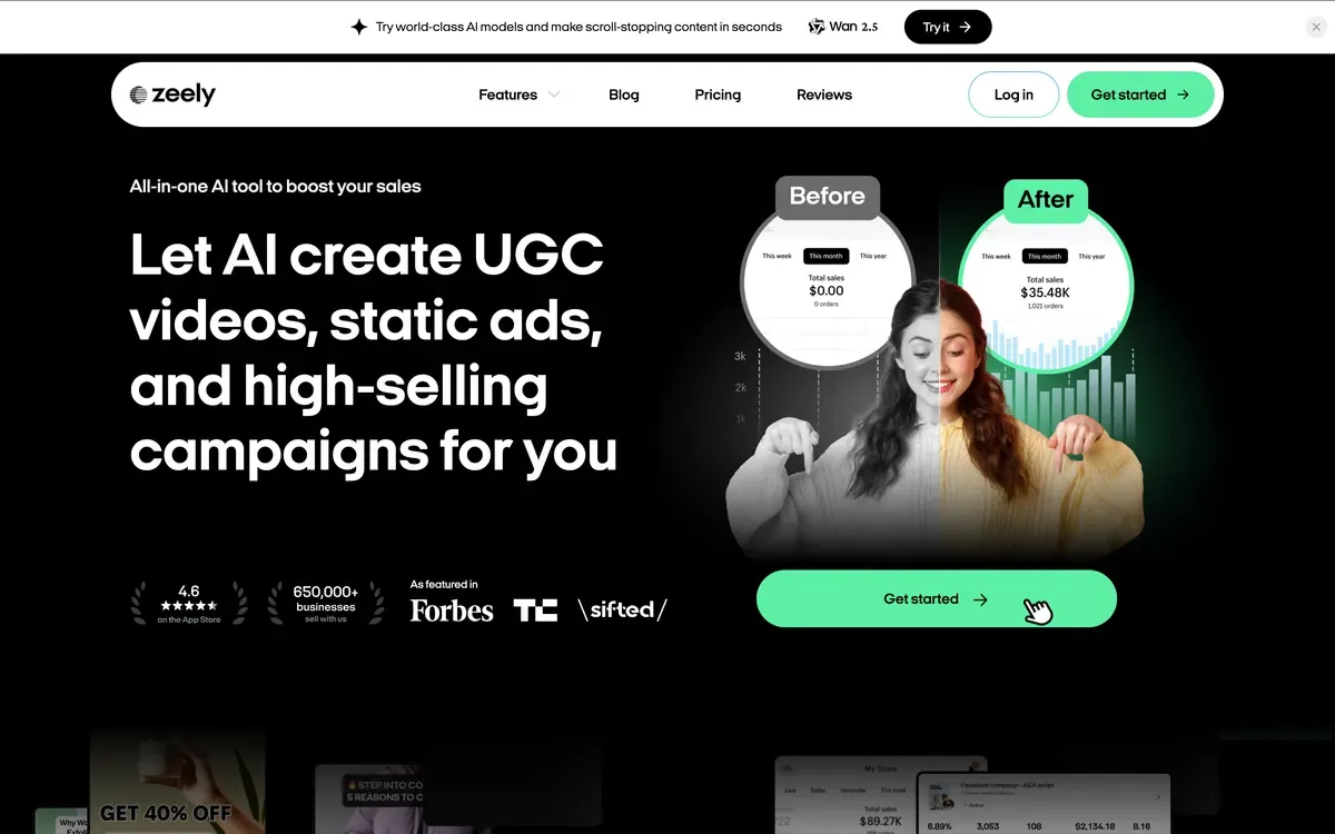 Zeely ecommerce ad launch app, a Vibiz alternative tested in 2026
